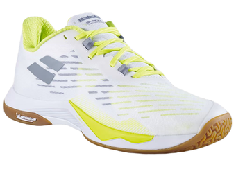 Мужские кроссовки для бадминтона/сквоша Babolat Shadow Tour 5 - white/lime
