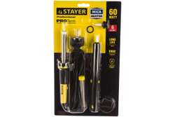 Набор для паяльных работ Stayer PROFI PROTerm паяльник 55300 60Вт 55313-60-H6