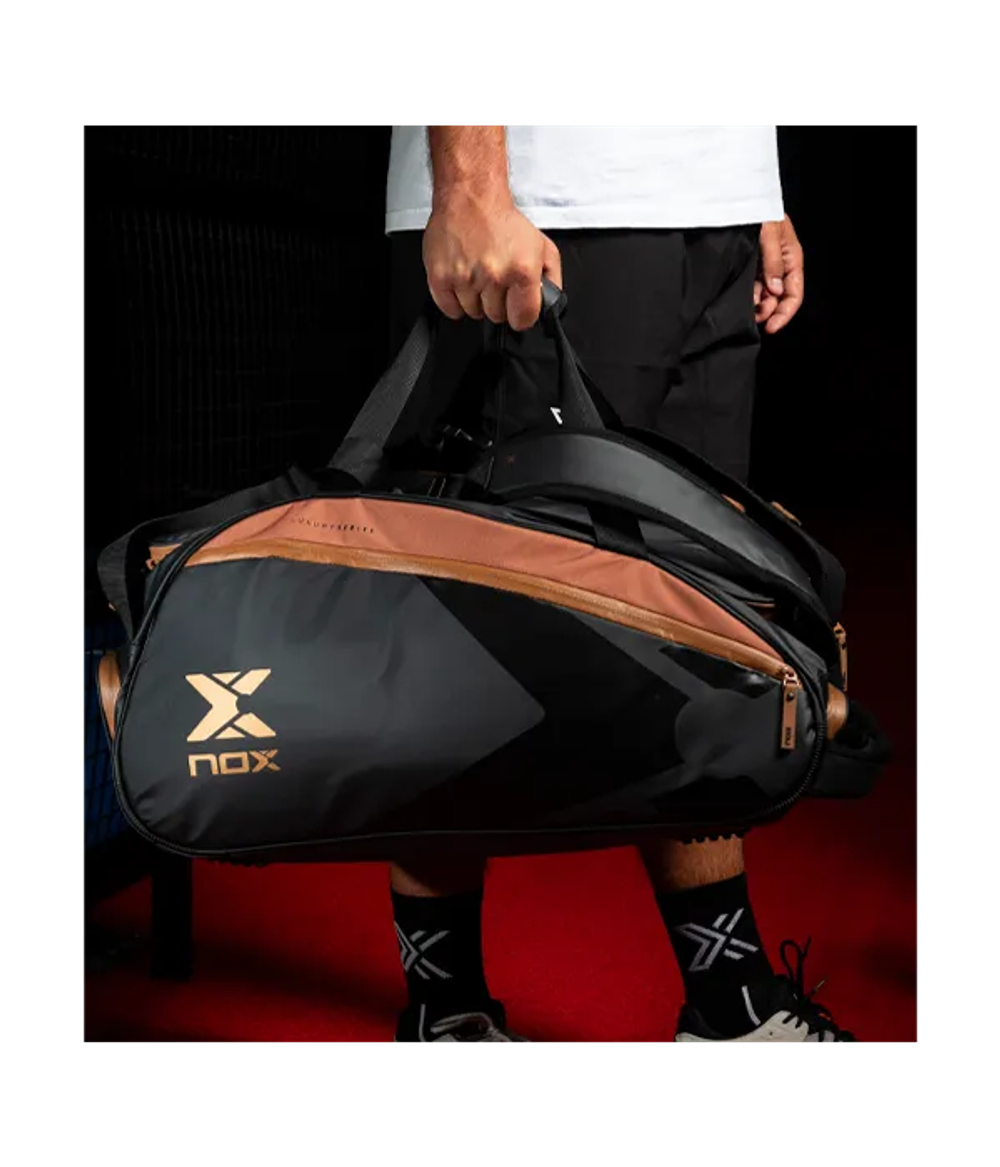 Сумка для падел NOX Luxury Open Series Negro-Marron 2024 термо-5 ракеток