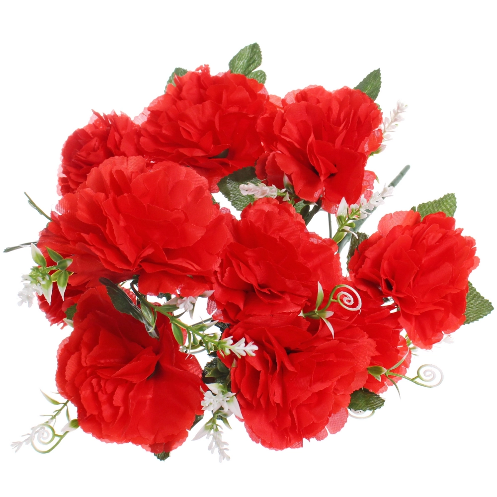 Искусственные цветы «Цветочная мелодия» Гвоздики 50см 10 цветков красные