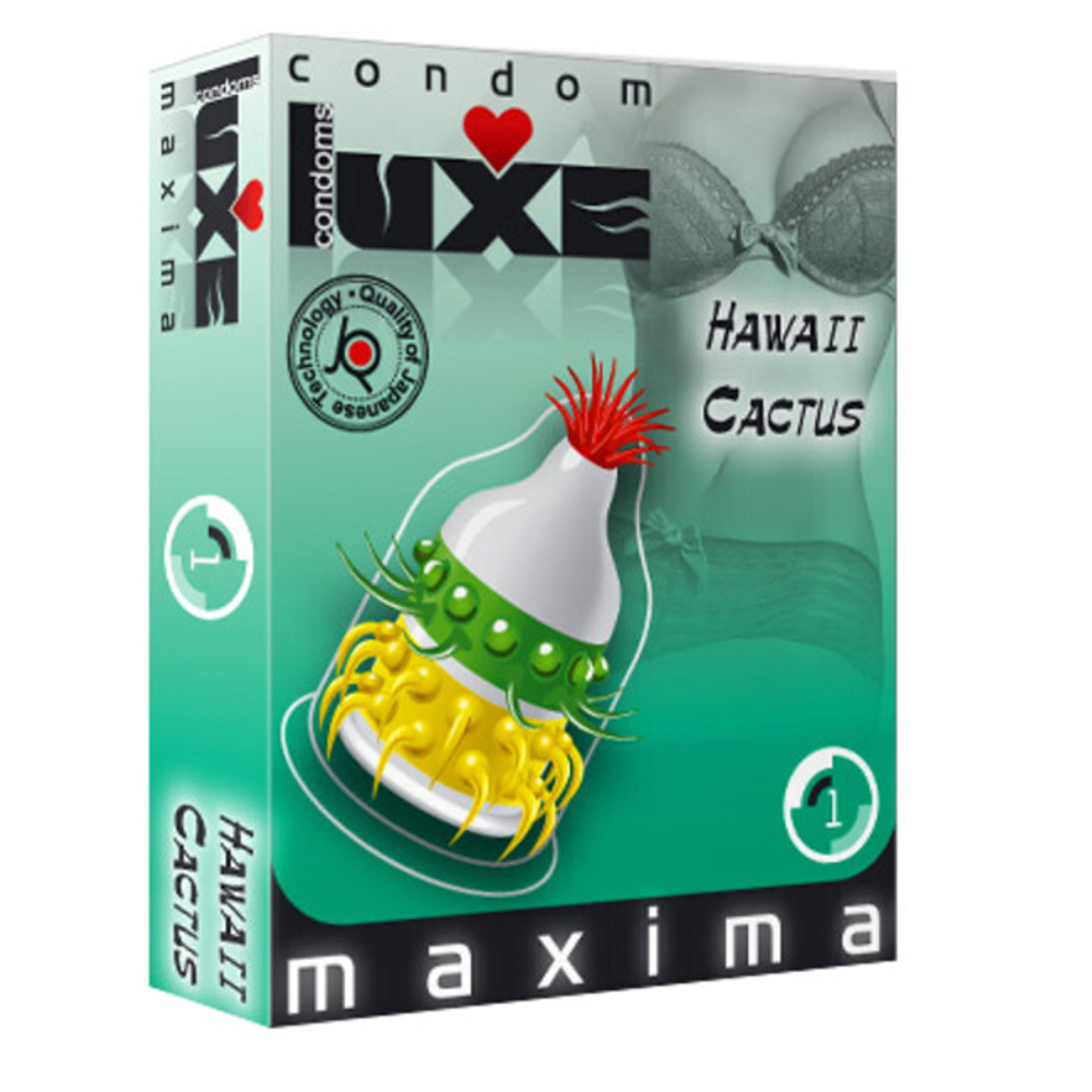 Презерватив Luxe (Гавайский Кактус 1 шт) (Цвет: прозрачный с желтым, зеленым и красным)