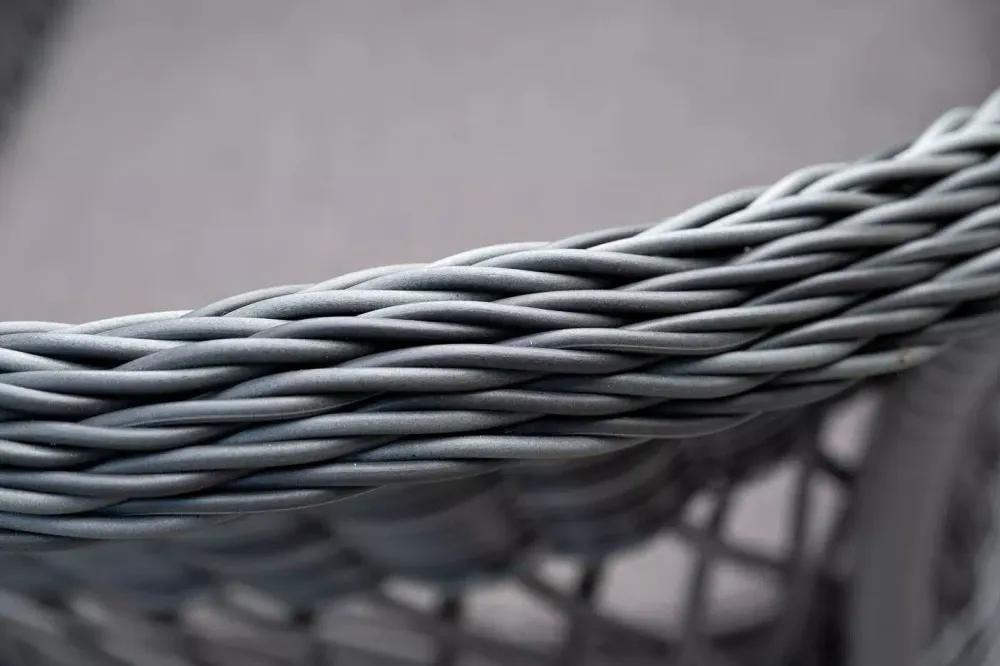 "Амароне" обеденная группа из искусственного ротанга на 6 персон, цвет графит