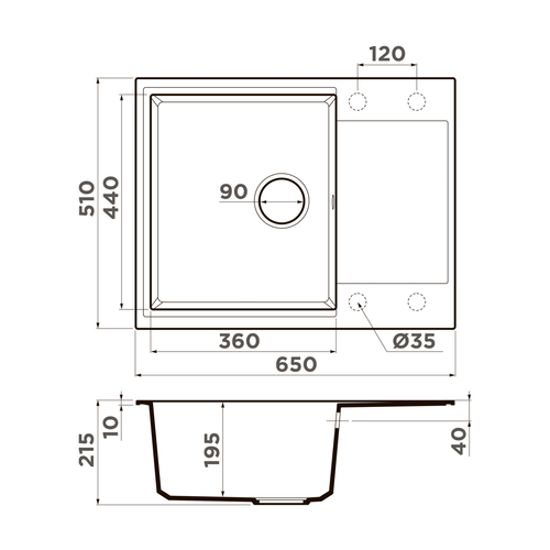 кухонная мойка Omoikiri Daisen 65-BL Artgranit/черный