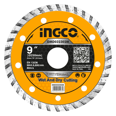 Диск алмазный сегментированный 230х7.5х3х22 мм INGCO DMD032302M