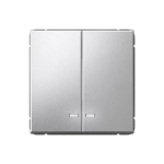 ARTGALLERY 2-клавишный ВЫКЛЮЧАТЕЛЬ с подсветкой, сх.5а, 10АХ, механизм, быстрозажим. клем., АЛЮМИНИЙ