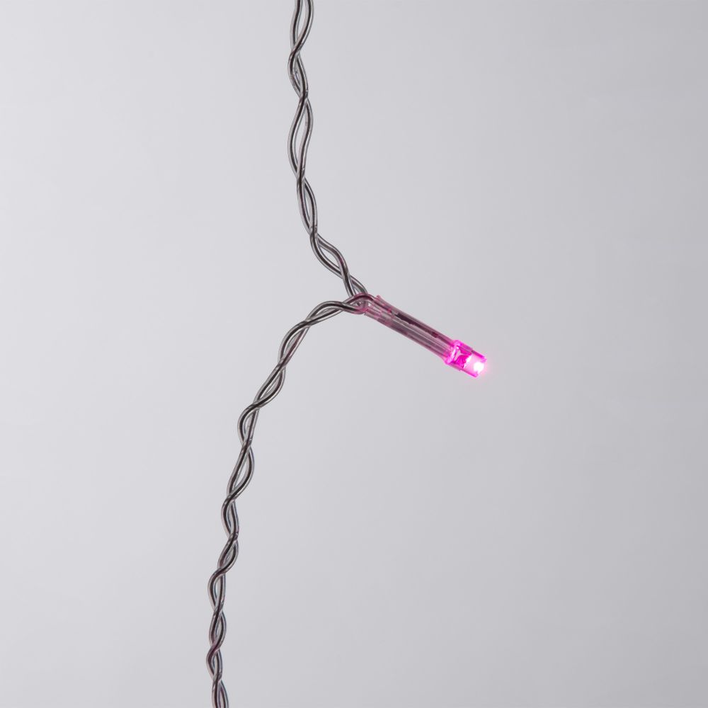 ULD-B2005-048-DTA PINK IP20 Бахрома светодиодная. 2м. 48 светодиодов. Розовый свет. Провод прозрачный. ТМ Uniel