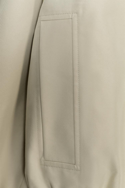 ZARA СТЕГАНОЕ ПАЛЬТО С ВОРОТНИКОМ ИЗ ИСКУССТВЕННОГО МЕХА — ZW COLLECTION, ЭКРЮ