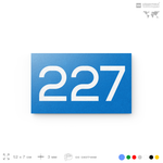 Номер на дверь 227, табличка на дверь для офиса, квартиры, кабинета, аудитории, склада, голубой 120х70 мм, Айдентика Технолоджи
