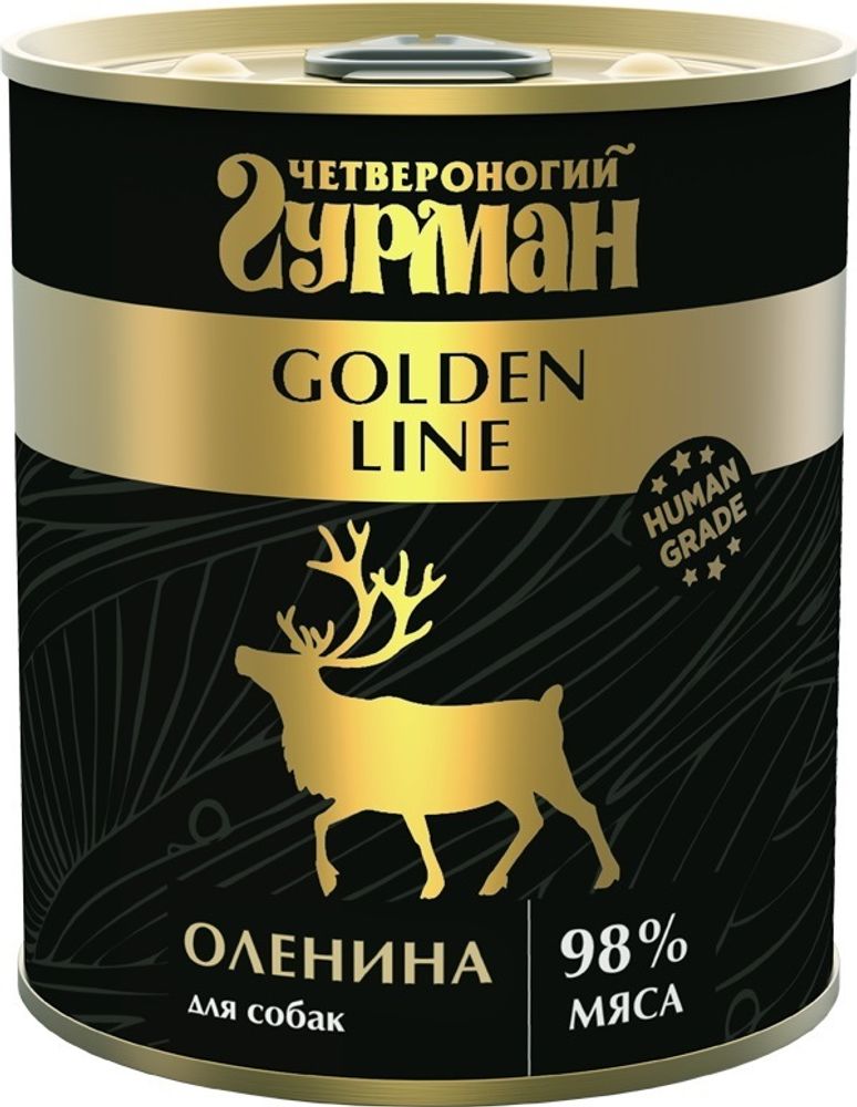 Корм консервированный для собак Четвероногий гурман &quot;Golden line Оленина&quot; 12х340г