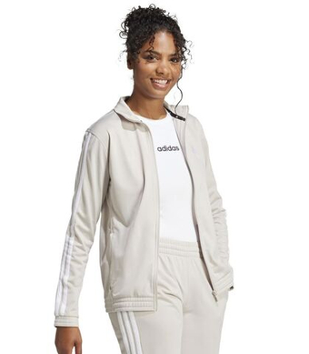 Женская Кофта теннисная Adidas Tricot 3-Stripes Track - бежевый/белый