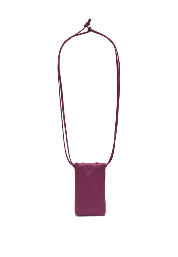 мини сумка кисет для телефона из розовой кожи