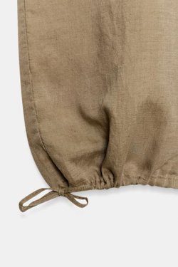 ZARA ЛЬНЯНЫЕ БРЮКИ С ШИРОКИМИ ШТАНИНАМИ И ШНУРКАМИ, ПЕСОЧНЫЙ