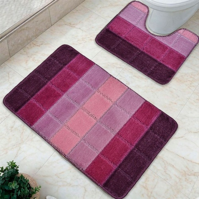 Комплект ковриков DKTX Comfort Quadro 2шт 50*80/50*40см 10мм (розовый)