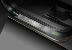 Накладки на пороги AutoMax для Skoda Karoq 2020-н.в., нерж. сталь, с надписью, 4 шт., AMSKKAR01