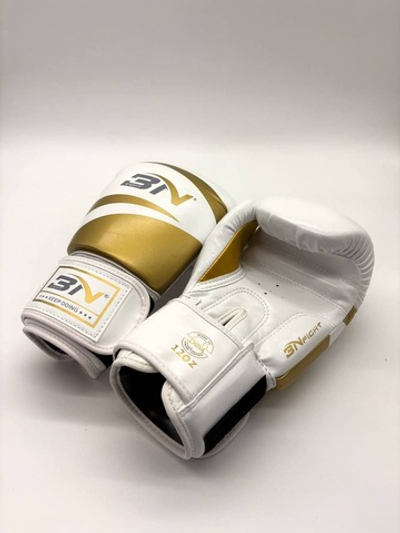Перчатки для бокса BN бело-золотые