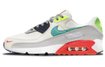 Nike Air Max 90 retro fabric synthetic leather shock absorption, non-slip, wear-resistant, wrapping support, low-cut casual running shoes, men's white, green and red