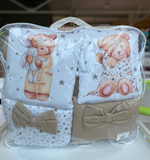 Комплект в кроватку 18 предметов "Мишка с игрушками бежевый", сатин