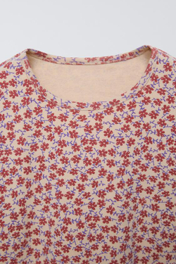 ZARA ПИЖАМА С ЦВЕТОЧНЫМ ПРИНТОМ, ЦВЕТ БУРГУНДСКОГО ВИНА