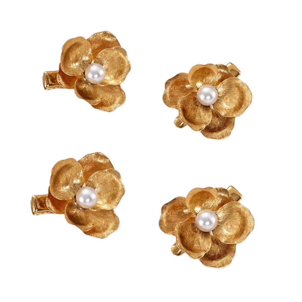 Заколка золотой цветок