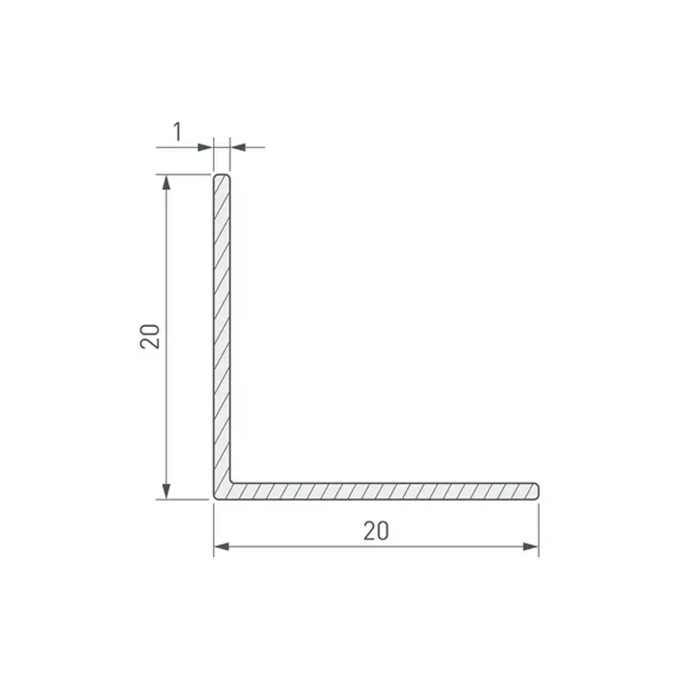 Уголок ARH-W20x20x1-3000 ANOD (Arlight, Алюминий) 063232
