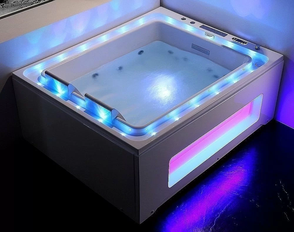 Ванна акриловая Gemy Water Channel G9268 K 185x150 белая с гидромассажем
