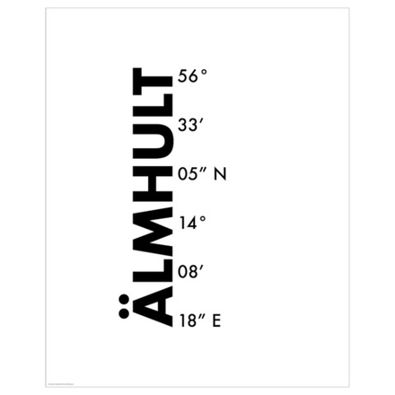 IKEA BILD  (ИКЕА БИЛД)  -  Плакат, координаты, Älmhult, 40x50 см