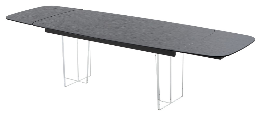 Стол LAURITS 200 GREY, стекло BUBBLE  / Прозрачный каркас ®DISAUR