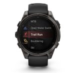 Умные часы Garmin Fenix 8, 47 мм, AMOLED, Sapphire Carbon Gray DLC Titanium with Black/Pebble Gray Silicone Band