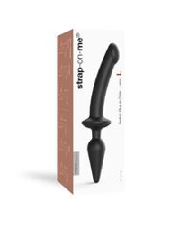 Черный двусторонний фаллоимитатор Strap-On-Me Dildo Plug-In Switch size S