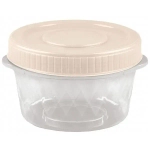 Банка с завинчивающейся крышкой Кристалл 0,6 л бежевый/зеленый (комплект 27 шт)