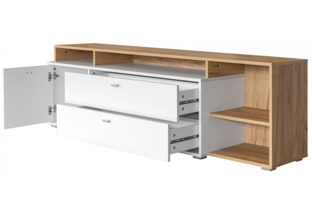 Модульная гостиная Бэль белый премиум / дуб золотой craft комплектация 1