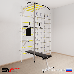 Шведская стенка Sv Sport усиленная 6600 (Турник рукоход/Брусья/Стойка/Скамья/Канат/Канатный лаз)