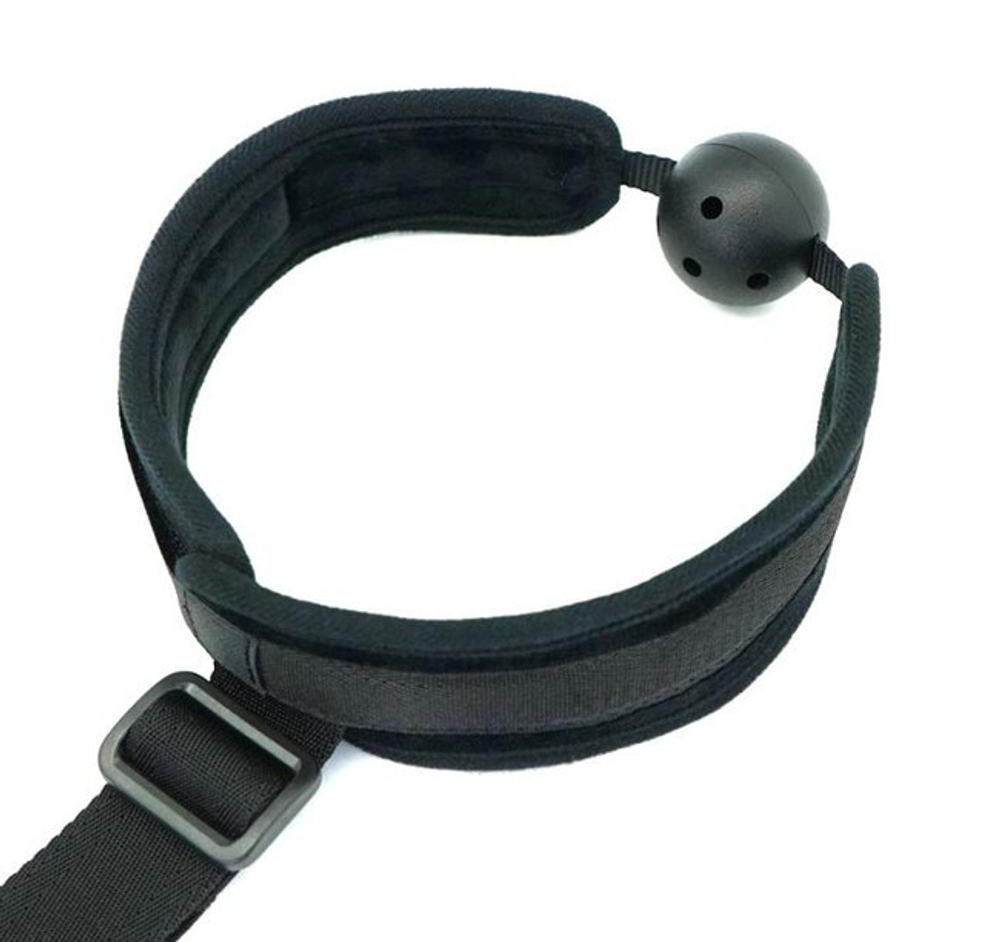 Бондажный набор кляп и наручники Onjoy (Цвет: черный)