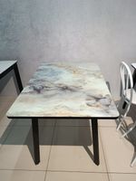 Стол Миллер стекло ф/п бабочка раздвижной чёрный (комплект ног №3)