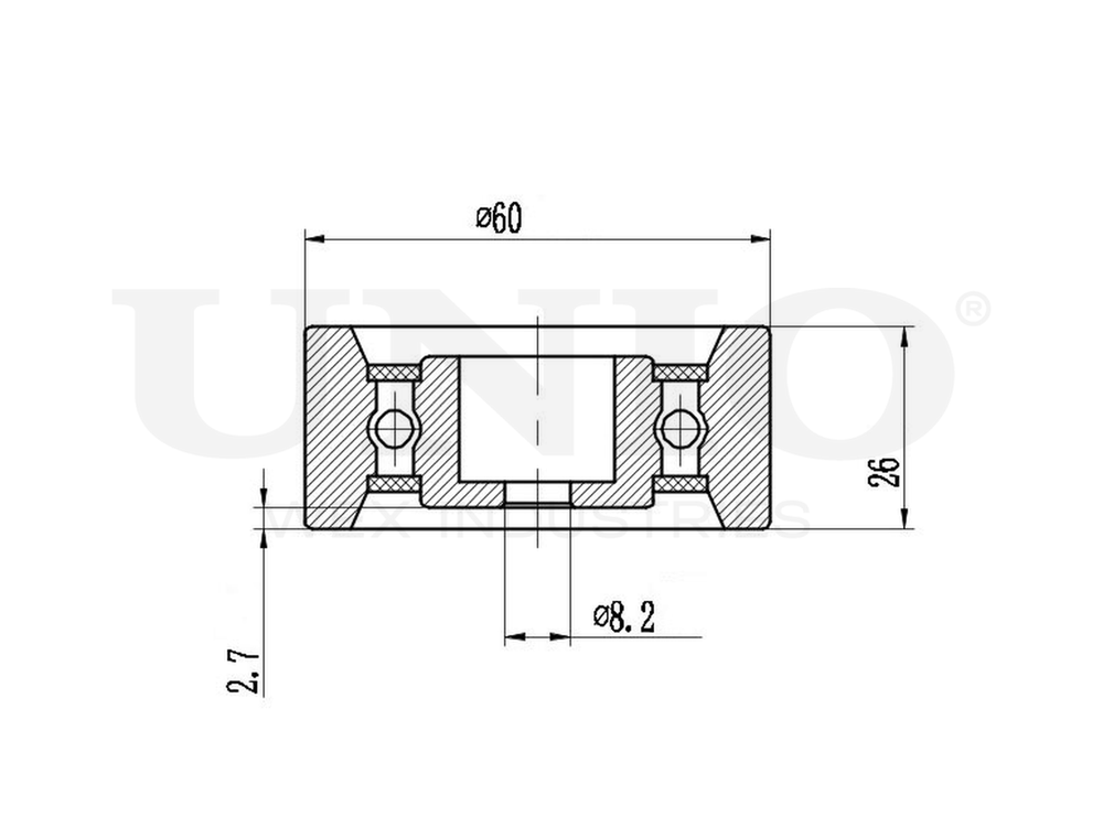 Ролик направляющий приводного ремня UNIO TNS-10268