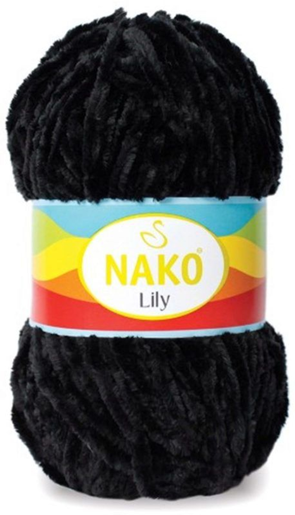 Лили (Lily) пряжа Nako 100%полиэстер 5х100гр/180м (217 ЧЕРНЫЙ)