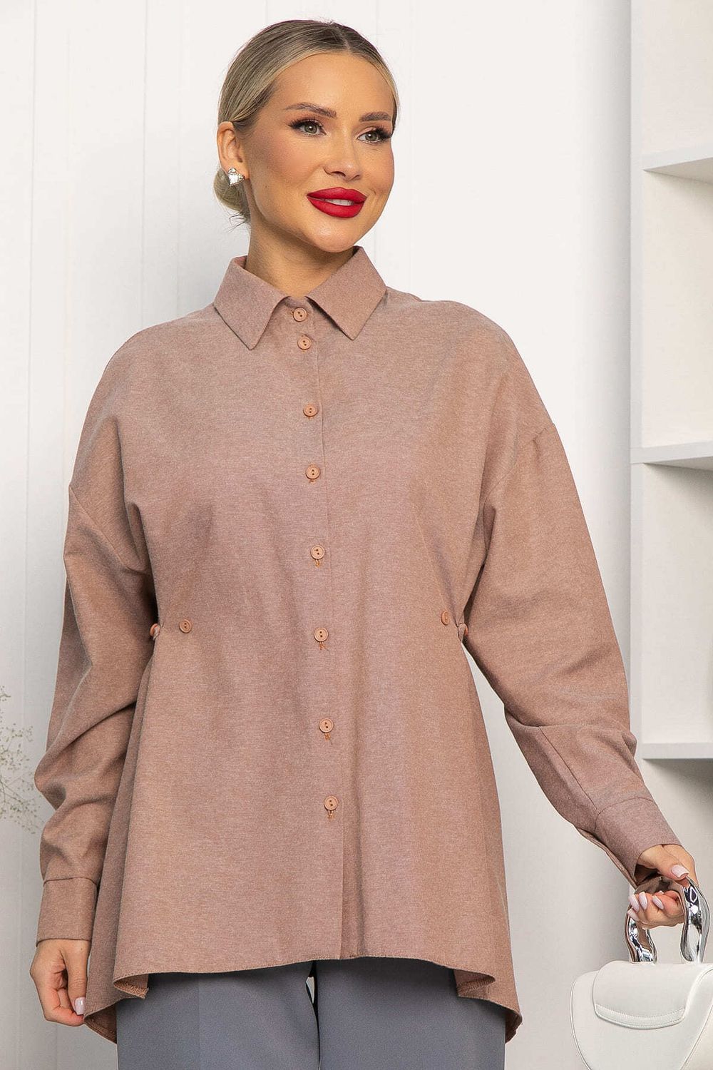 Рубашка Свободное падение (бежевая) Б14191-5М LT Collection