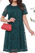 Темно-зеленое кружевное платье DStrend (Акция)