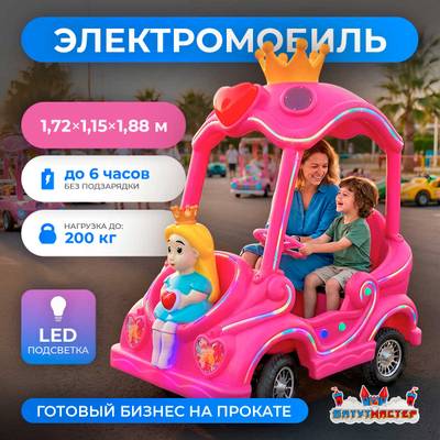 Детский электромобиль для бизнеса «Королевский шарм» двухместный, коммерческая серия