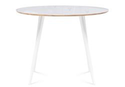 Стеклянный стол Абилин 100х76 ультра белое стекло / дуб вотан / белый матовый