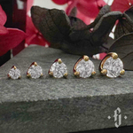 Накрутка "Three Prongs" - Желтое золото - White CZ