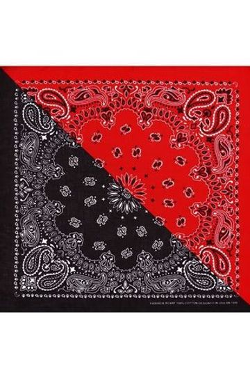Бандана черно-красная пейсли огурцы