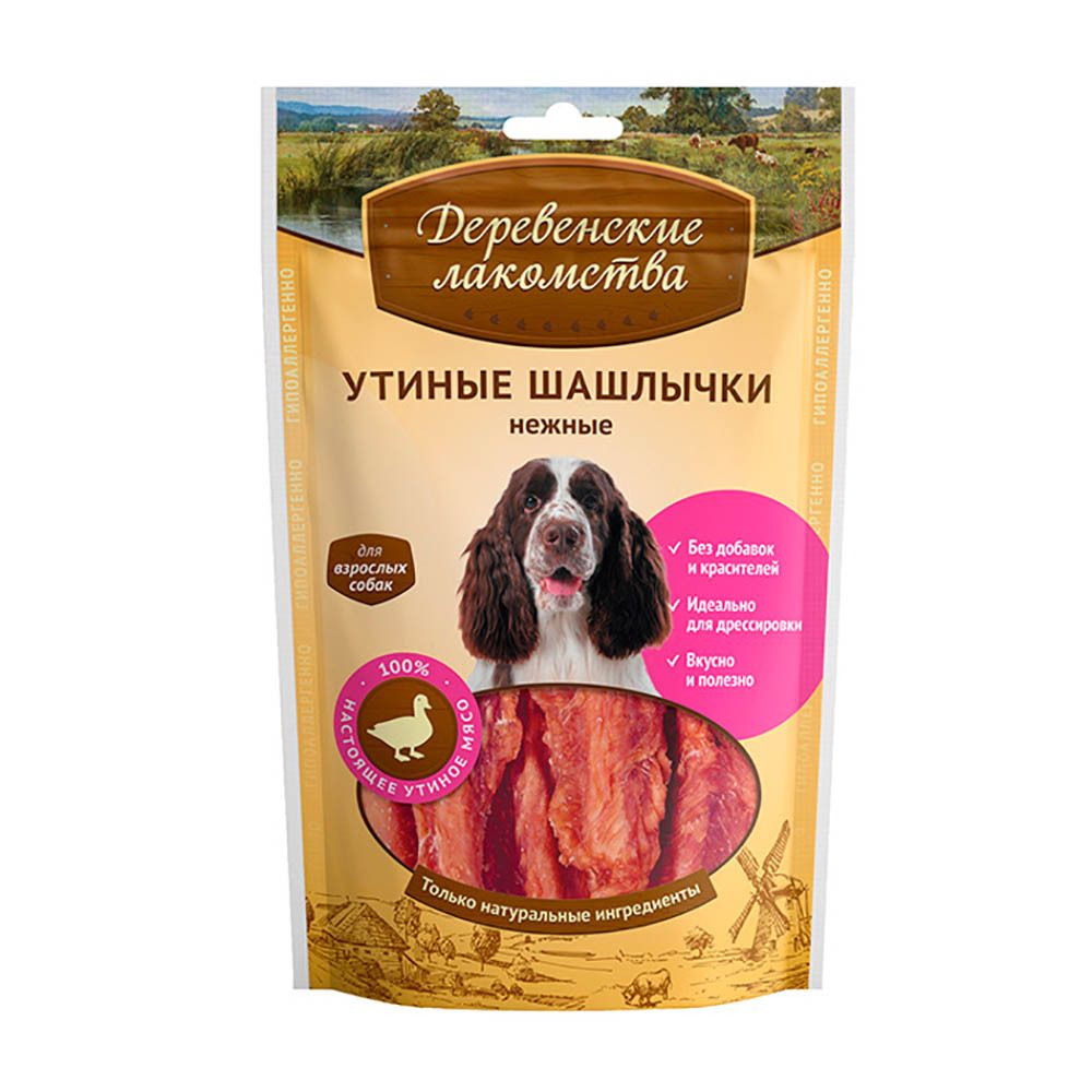 Деревенские лакомства &quot;Утиные шашлычки нежные&quot; - лакомства для собак, 90 г