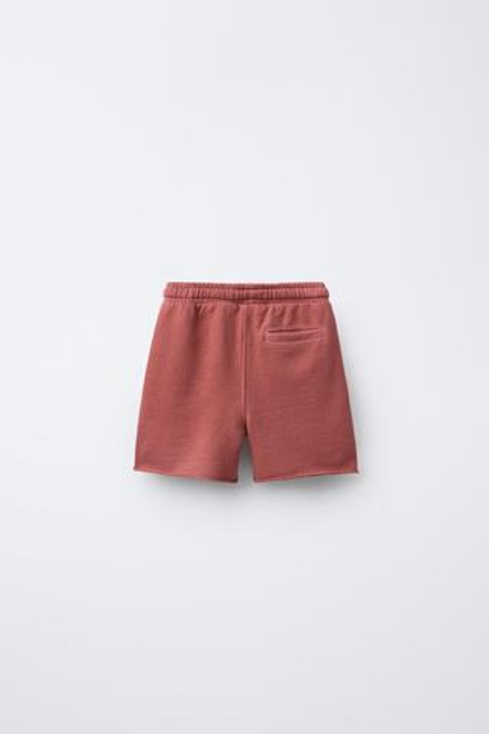 ZARA ШОРТЫ ИЗ МЯГКОЙ ТКАНИ С ЛОГОТИПОМ, РОЗОВЫЙ