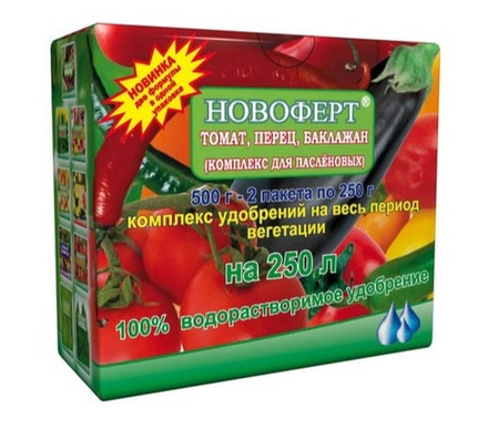 Новофер томат-перец-баклажан удобрение водорастворимое NPK с микроэлементами