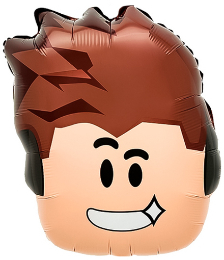 Шар (23''/58 см) Фигура, Блоки, Мальчик Герой в наушниках, 1 шт.