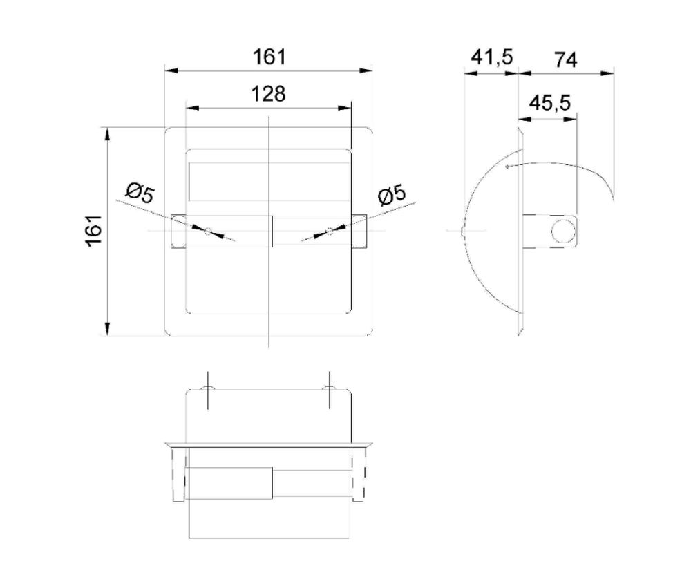 Держатель туалетной бумаги встраиваемый нерж. сталь NOFER 05203.B глянцевый