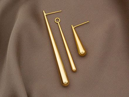 Серьги "Капли. Асимметрия", 60мм