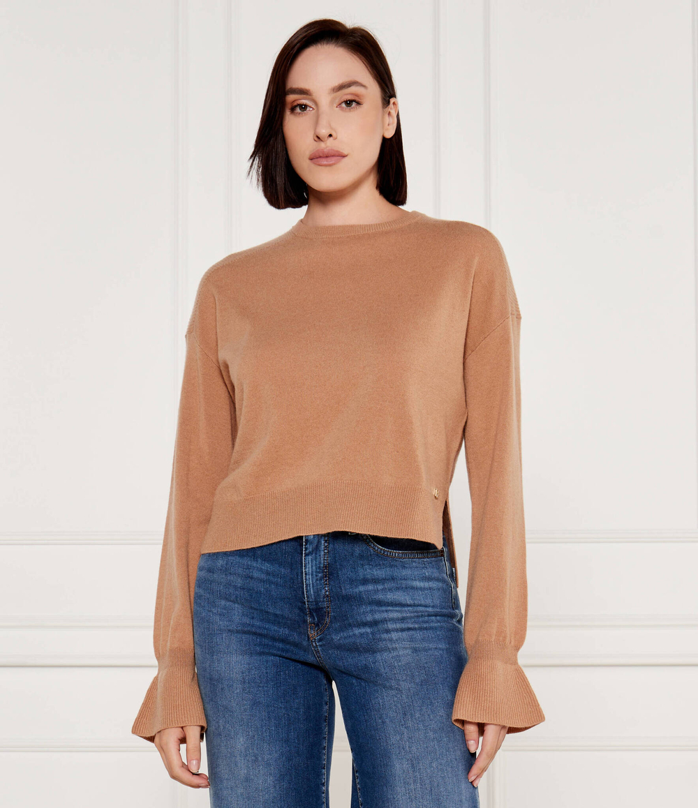 Хлопковый свитер Liu Jo - светло-коричневый (CF4020 MS019)