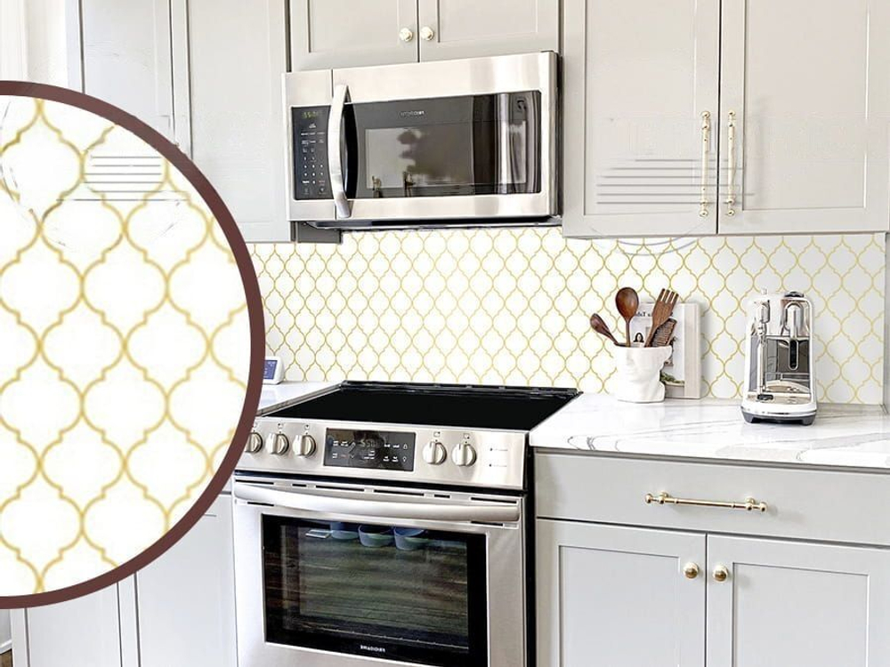 Кухонный фартук Арабеска (золото) 3000х600 мм